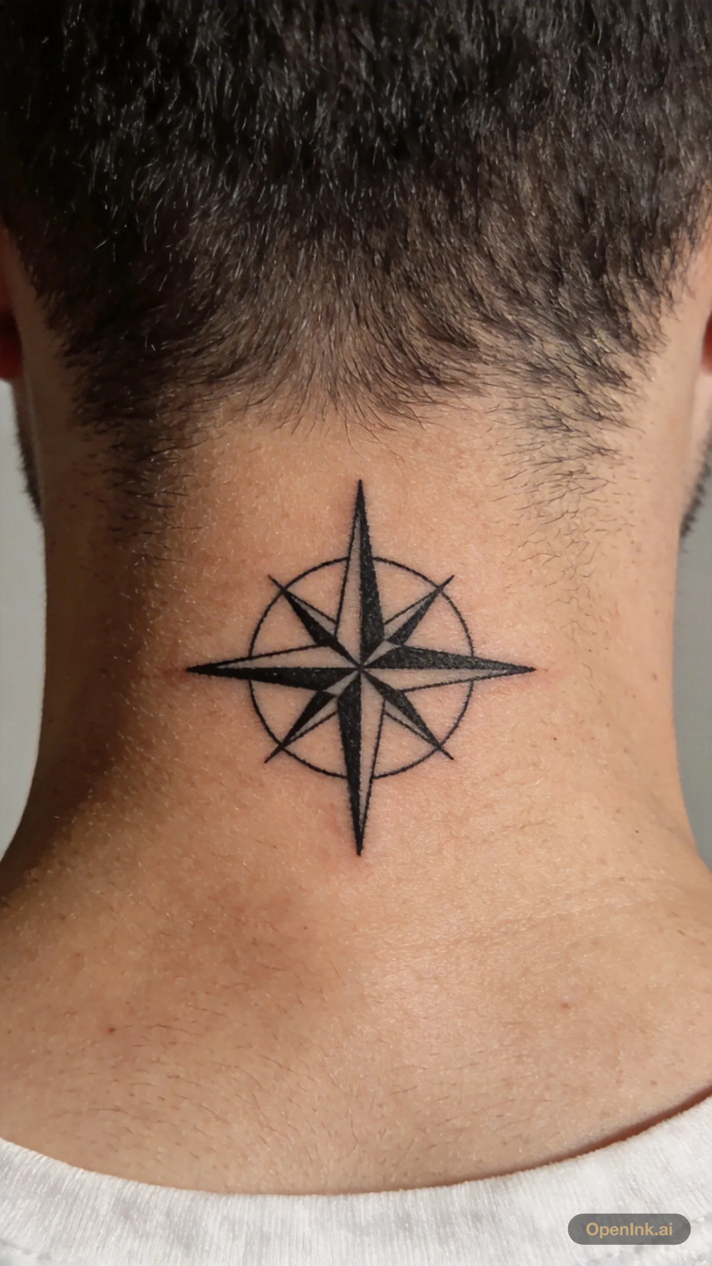 Compass linework tattoo
