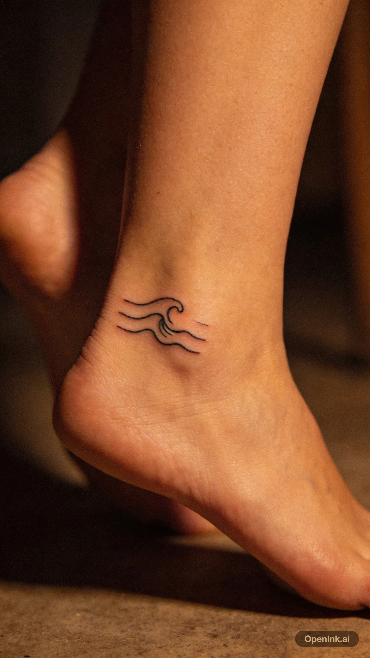 Minimalist wave tattoo